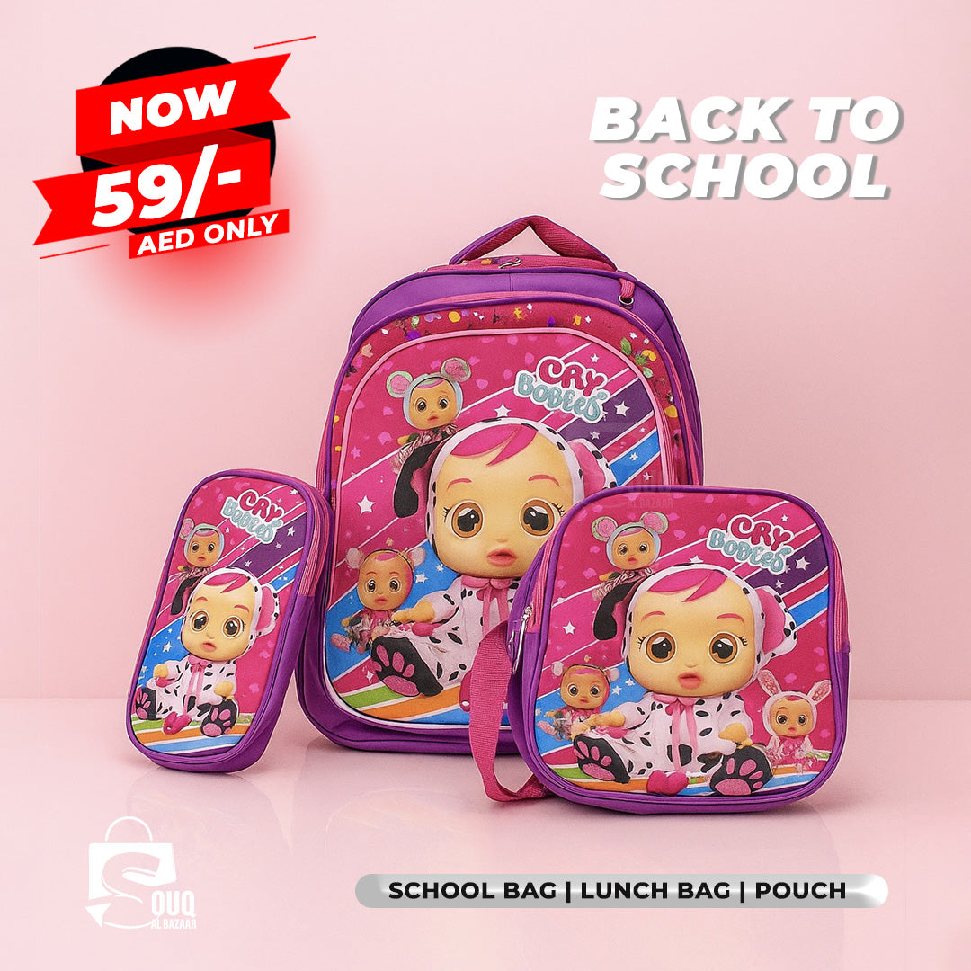 Princess Unicorn Backpack 3pcs Set Kid Child Schoolbag Pencil case Lunch bag