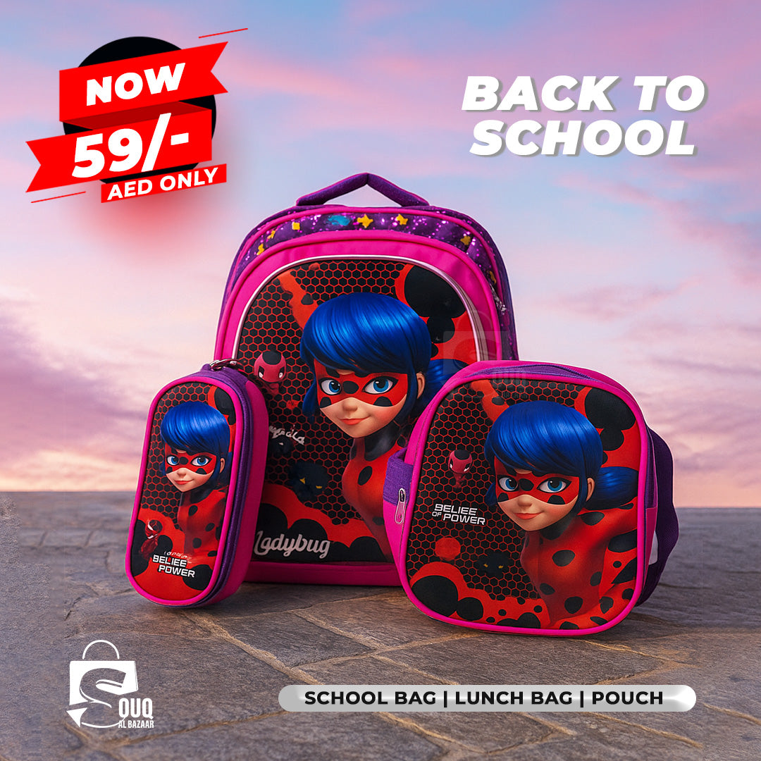 Princess Unicorn Backpack 3pcs Set Kid Child Schoolbag Pencil case Lunch bag