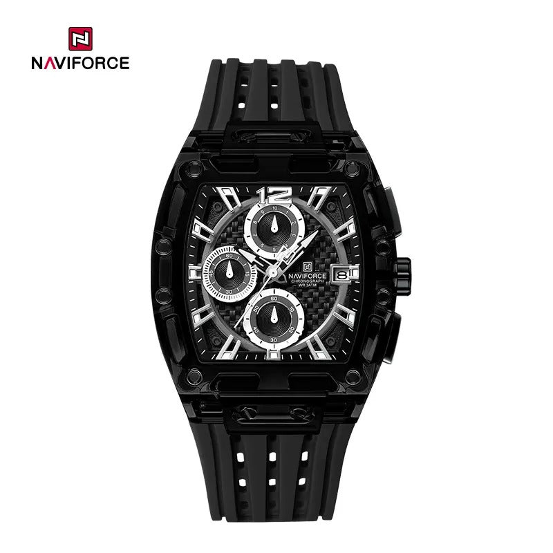 Naviforce NF7105 Sports Transparent Waterproof Quartz Silicone Multifunctional Chronograph Men Watch