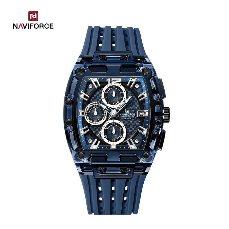 Naviforce NF7105 Sports Transparent Waterproof Quartz Silicone Multifunctional Chronograph Men Watch