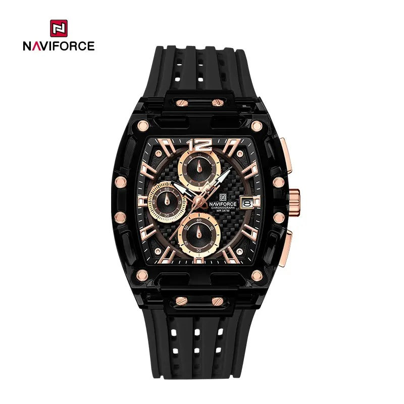 Naviforce NF7105 Sports Transparent Waterproof Quartz Silicone Multifunctional Chronograph Men Watch