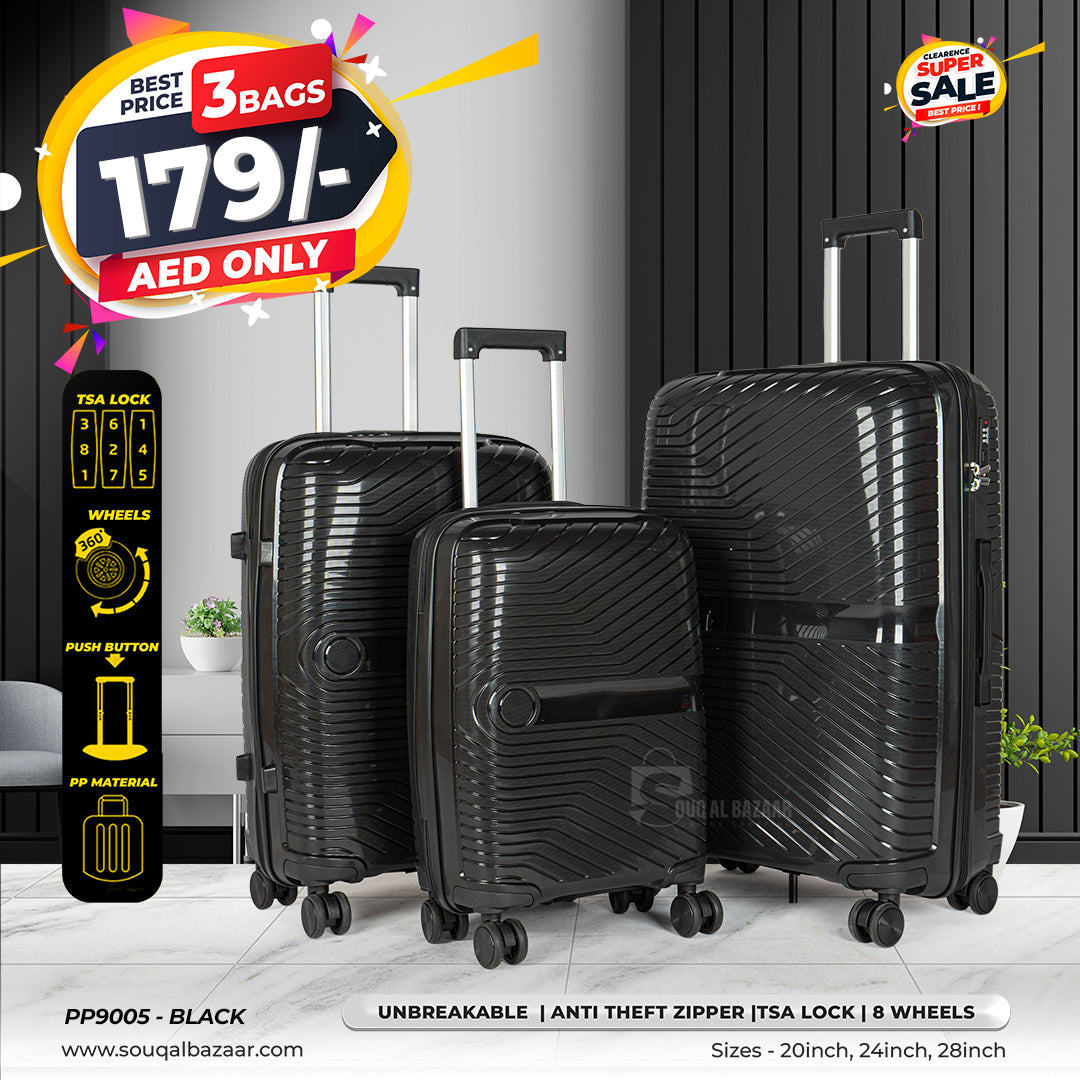 Robuz PP Unbreakable Rubberized Travel Luggage Bag With 360° Spinner Wheels
