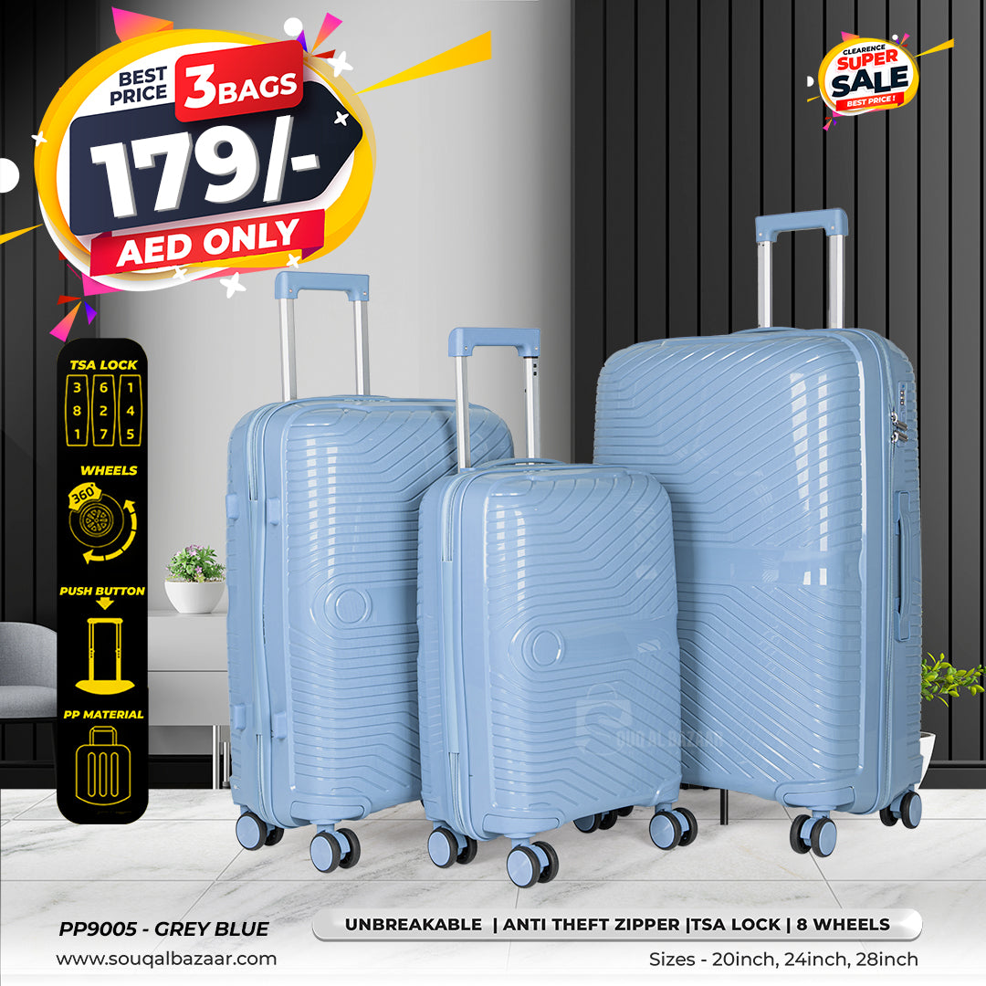 Robuz PP Unbreakable Rubberized Travel Luggage Bag With 360° Spinner Wheels