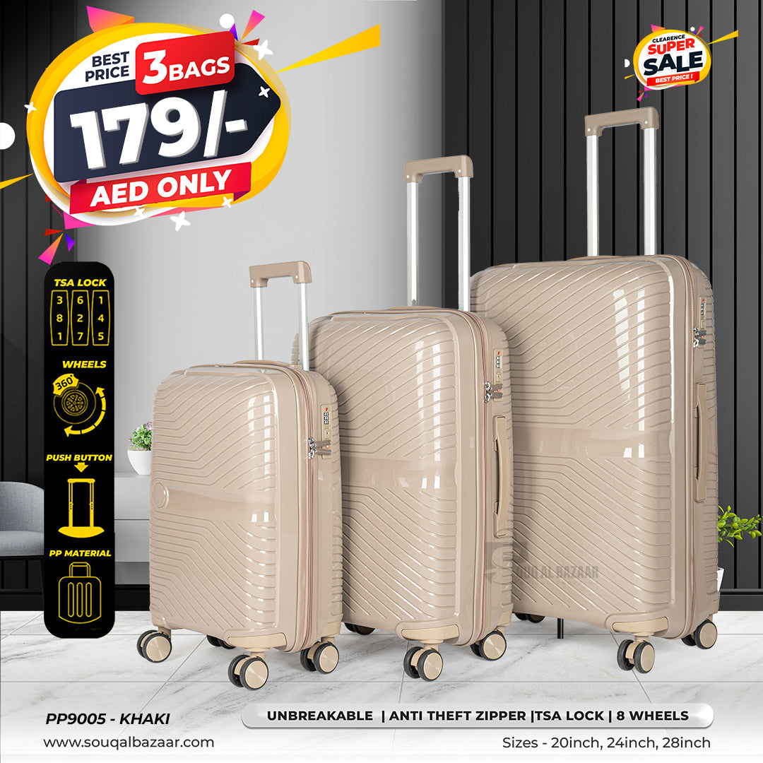 Robuz PP Unbreakable Rubberized Travel Luggage Bag With 360° Spinner Wheels