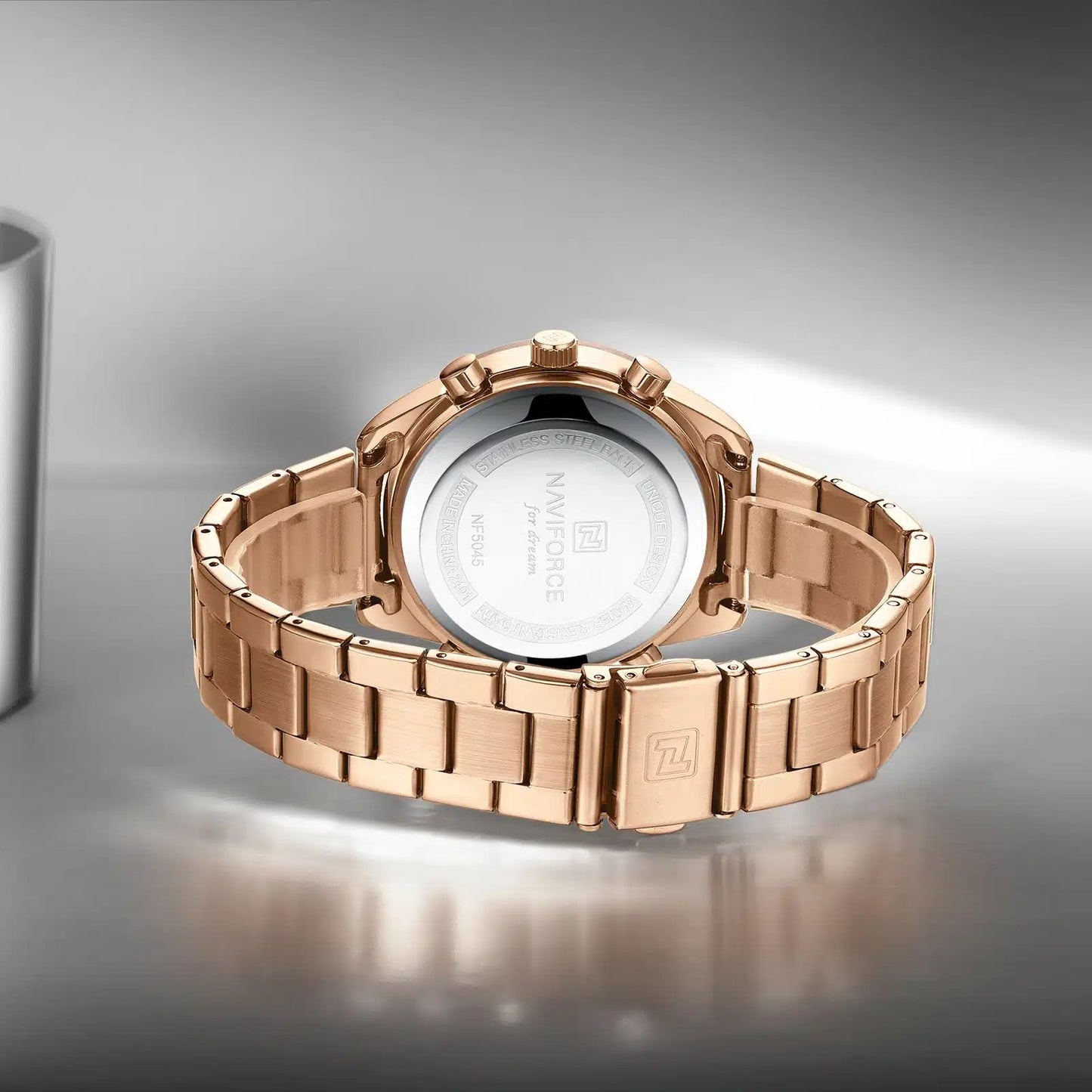 NAVIFORCE NF5045S Women’s Elegant Heart Watch, Stainless Steel, Japanese Quartz Movement, Waterproof Watch