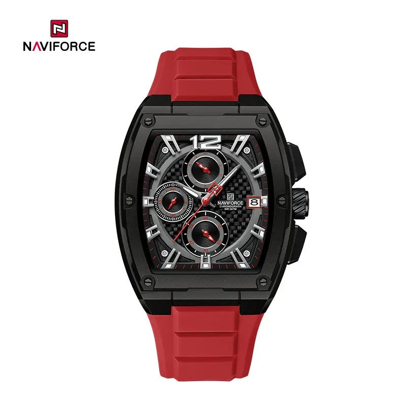 NAVIFORCE NF8050 Barrel-Shaped Case Waterproof Luminous Quartz Multifunction Men’s Watch