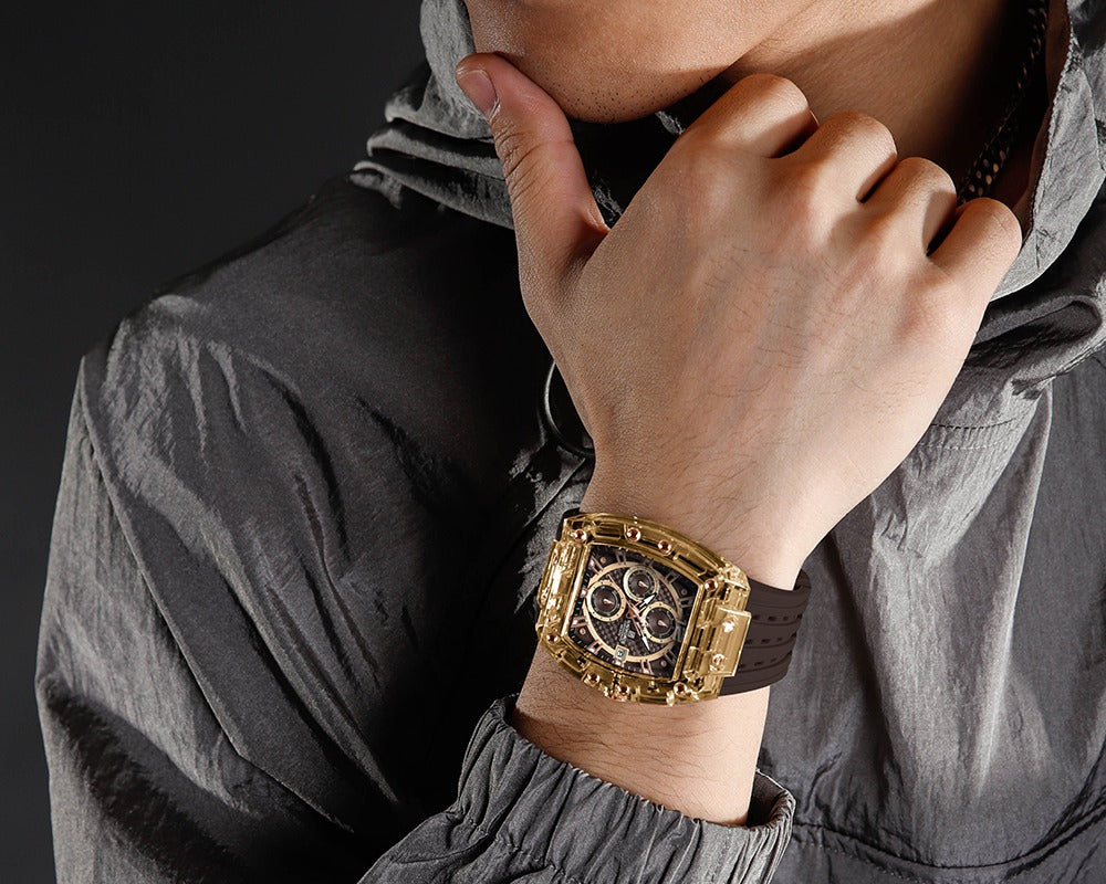 Naviforce NF7105 Sports Transparent Waterproof Quartz Silicone Multifunctional Chronograph Men Watch