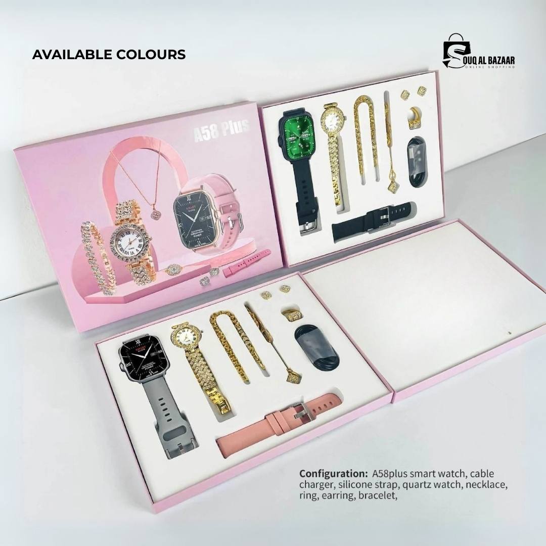 Gifting 7 in 1 set A58 Smart Watch Women Fashion