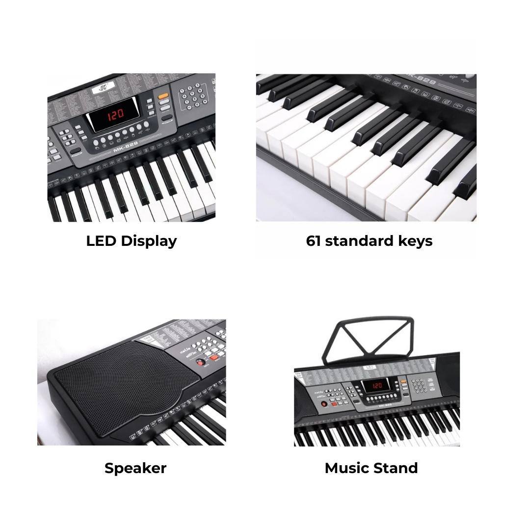 61key Multifunctional Electronic Keyboard Piano Instrument With LED Display