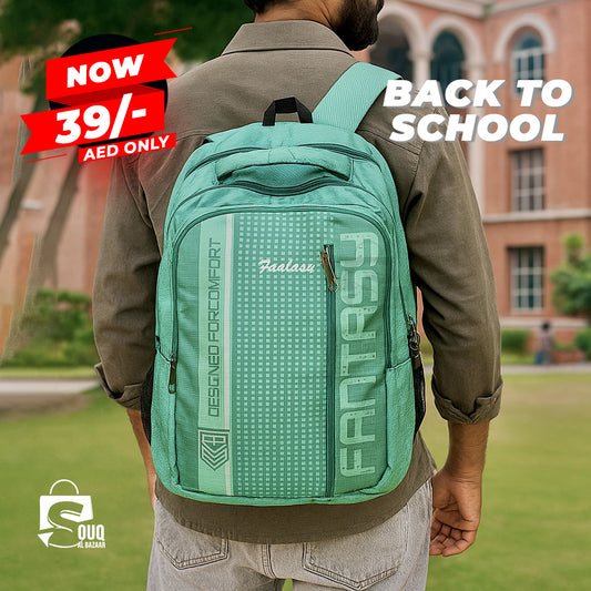 Green Fantasy Trendy Backpack School Bag Designed for Rough & Tough