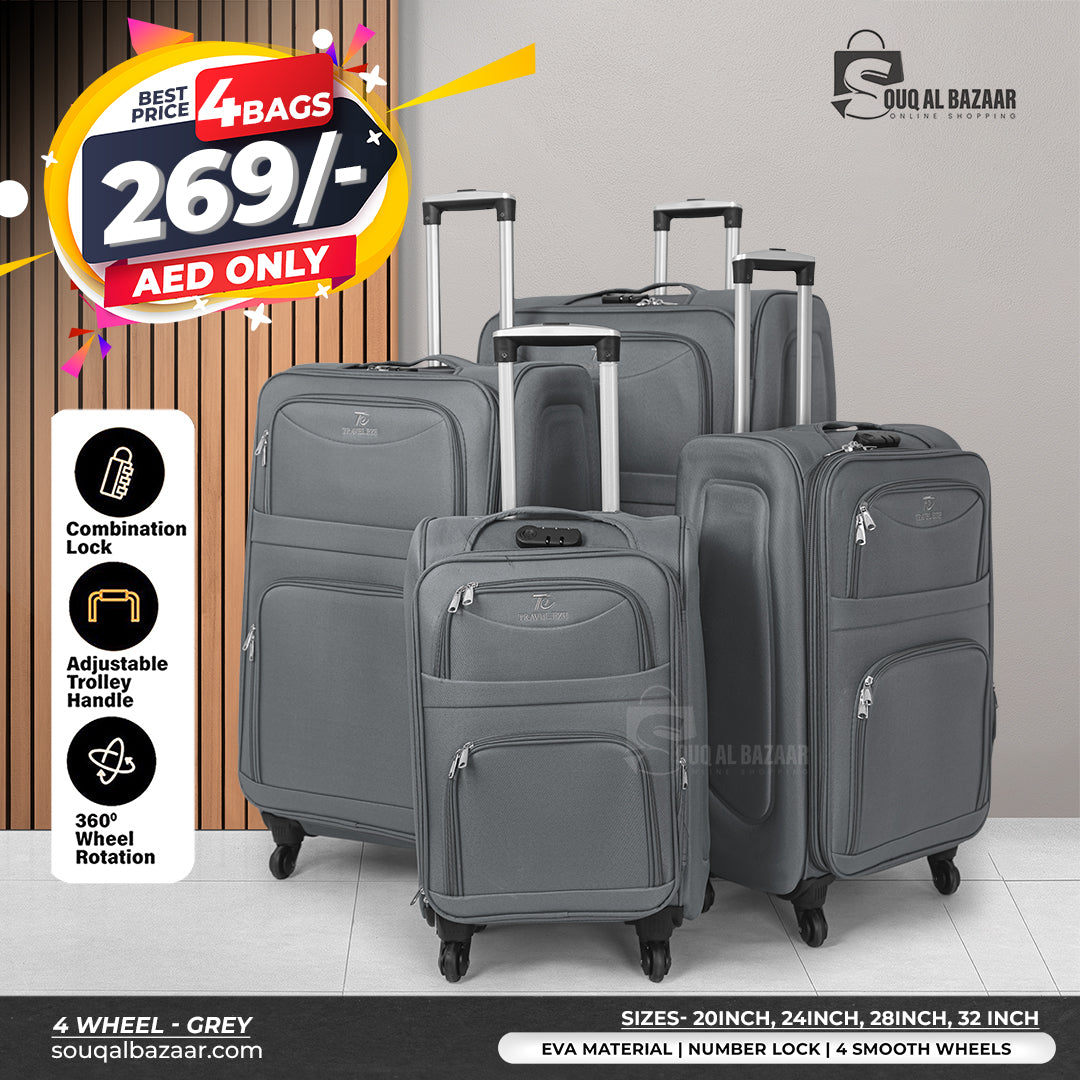 4 Wheel EVA Durable Lightweight 4-Piece Travel Luggage Set