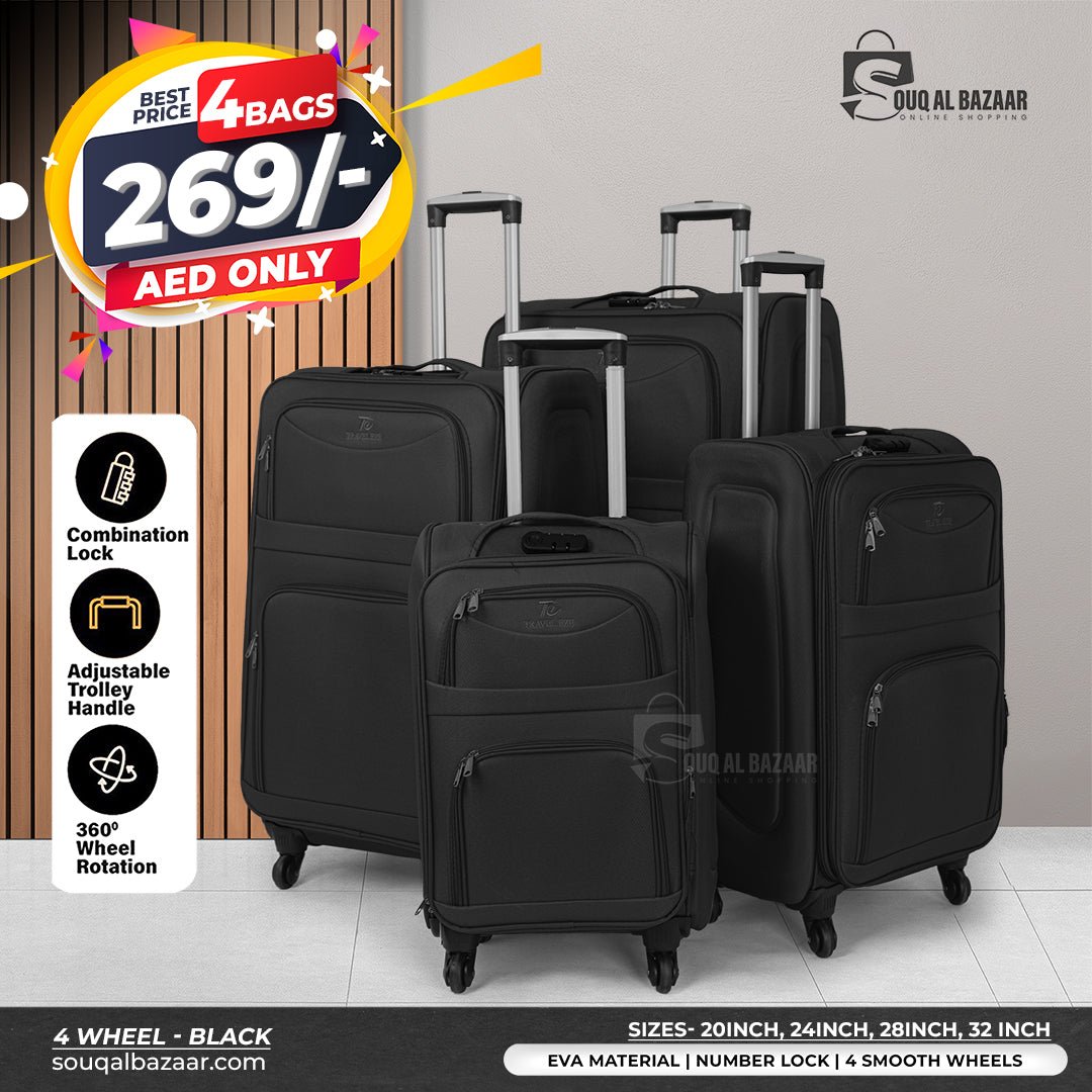 4 Wheel EVA Durable Lightweight 4-Piece Travel Luggage Set