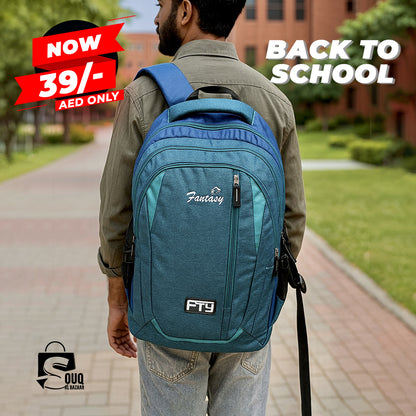Black Fantasy Trendy Backpack School Bag Designed for Rough & Tough