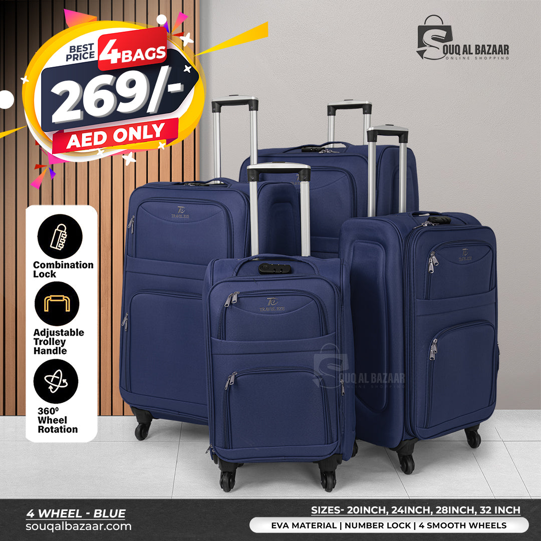 4 Wheel EVA Durable Lightweight 4-Piece Travel Luggage Set