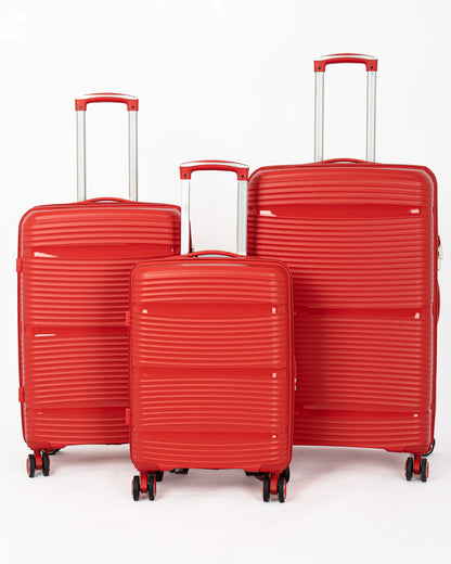 Avenue Set of 3 Rubberised PP Unbreakable Travel Luggage