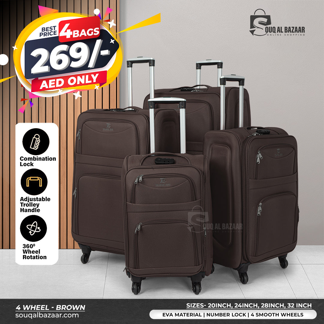 4 Wheel EVA Durable Lightweight 4-Piece Travel Luggage Set