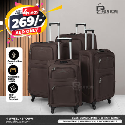 4 Wheel EVA Durable Lightweight 4-Piece Travel Luggage Set