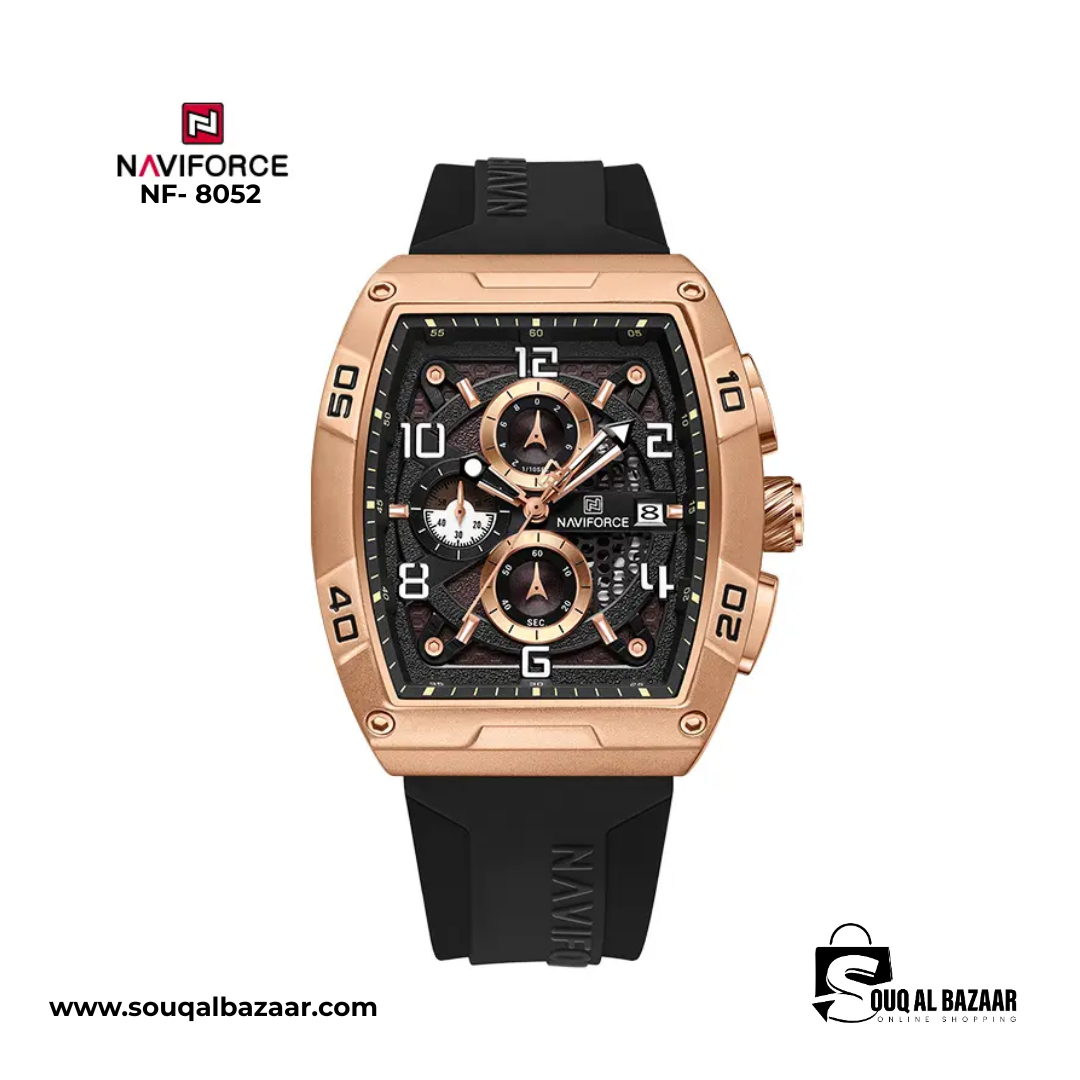 NAVIFORCE NF8052 Barrel-Shaped Case Waterproof Luminous Quartz Multifunction Men’s Watch (Copy)