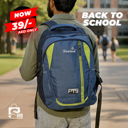 Black Fantasy Trendy Backpack School Bag Designed for Rough & Tough