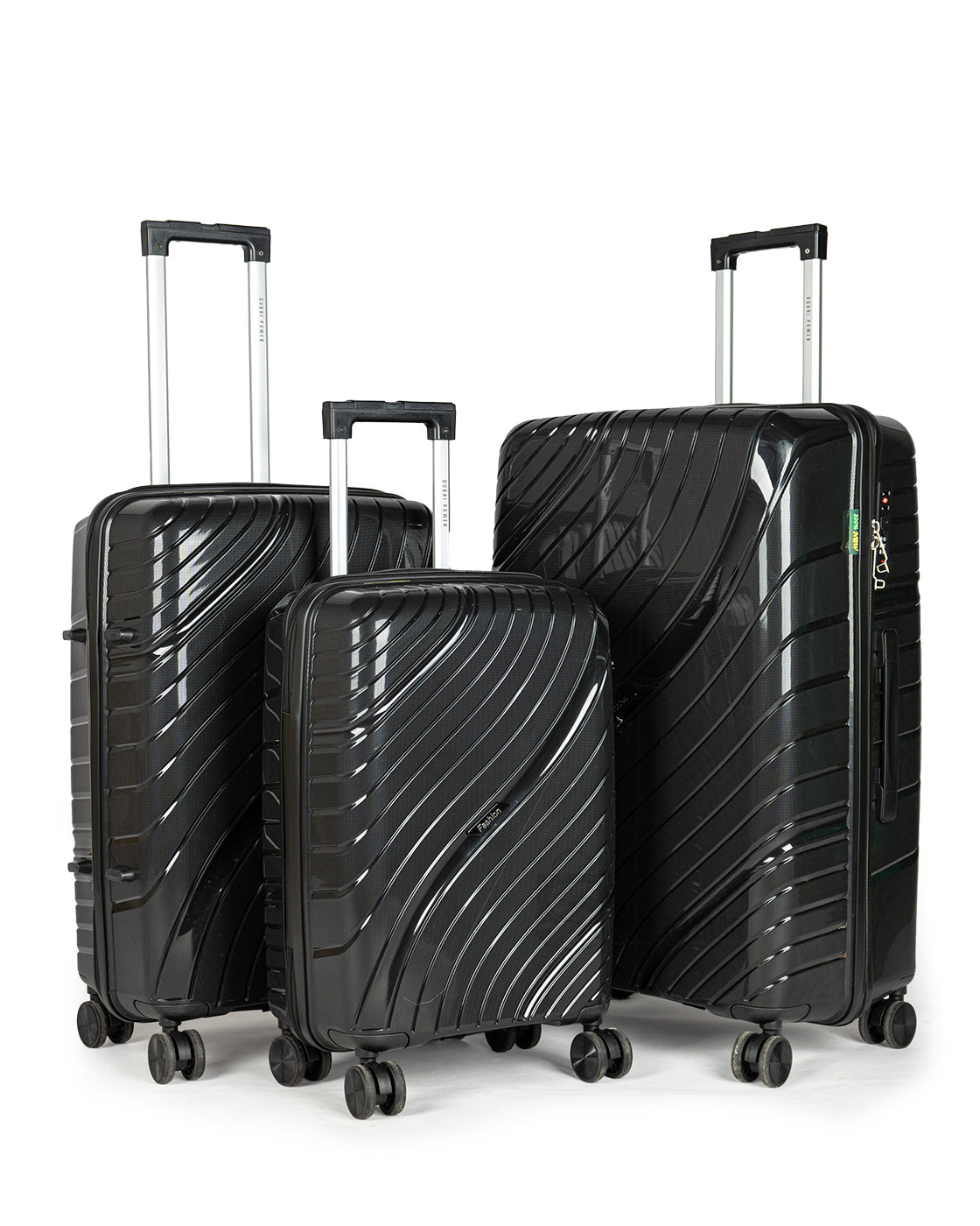 Fashion Anti Theft PP Luggage Set of 3 Unbreakable Travel Bags Souq Al Bazaar