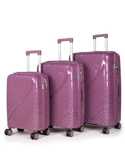 Fashion Anti-Theft PP Luggage Set of 3  Unbreakable Travel Bags