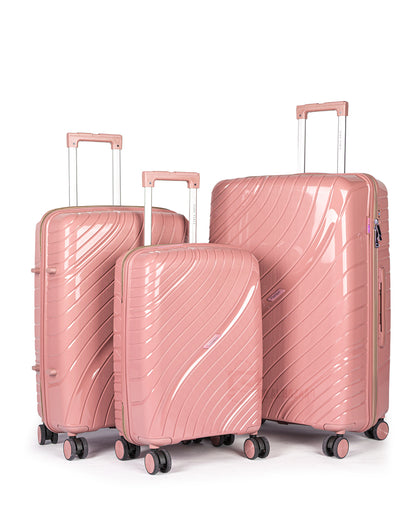 Fashion Anti-Theft PP Luggage Set of 3  Unbreakable Travel Bags