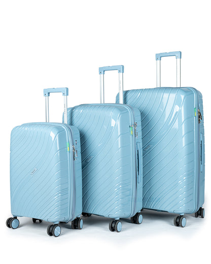 Fashion Anti-Theft PP Luggage Set of 3  Unbreakable Travel Bags