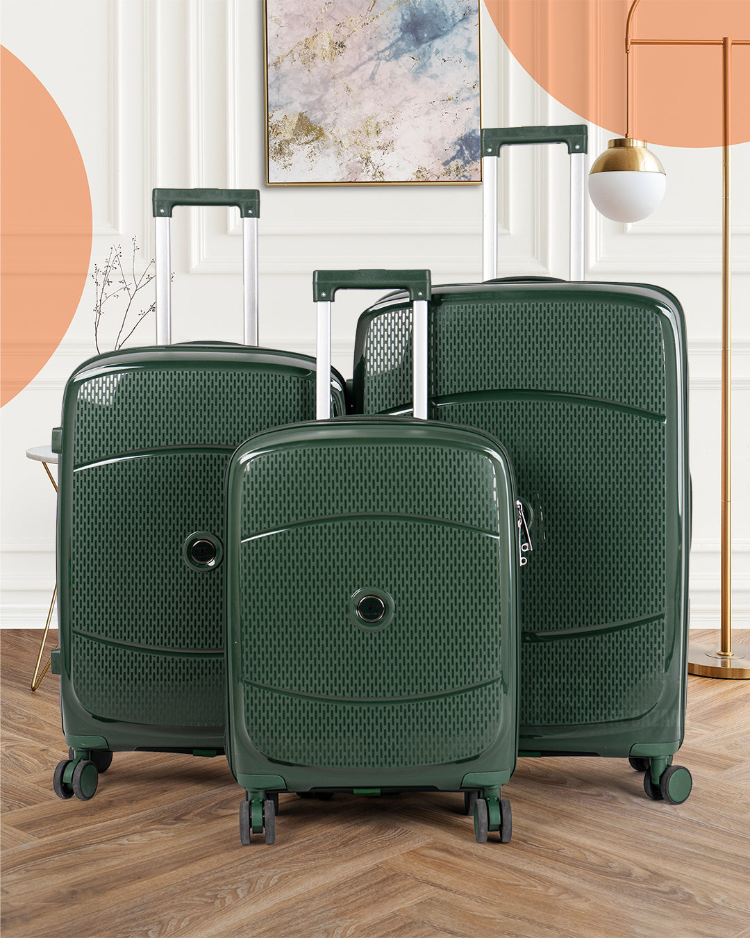 Wagon Stylish Anti-Theft PP Luggage Unbreakable Travel Bags Set of 3