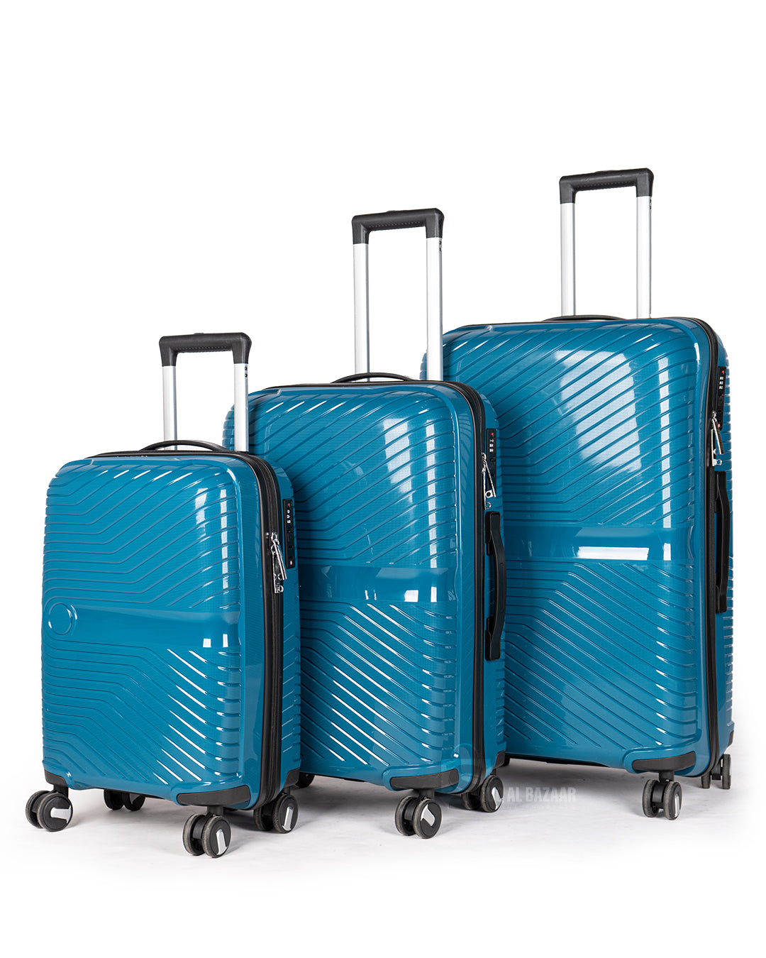 Anti theft Robuz Set of 3 Rubberized PP Unbreakable Travel Luggage Bags