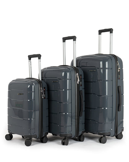 Anti theft Plume Set of 3 Rubberized PP Unbreakable Travel Luggage Bags