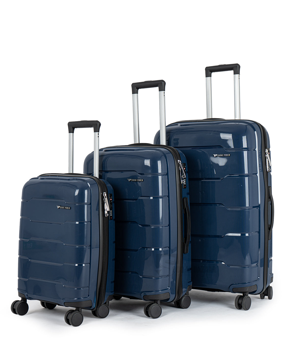 Anti theft Plume Set of 3 Rubberized PP Unbreakable Travel Luggage Bags