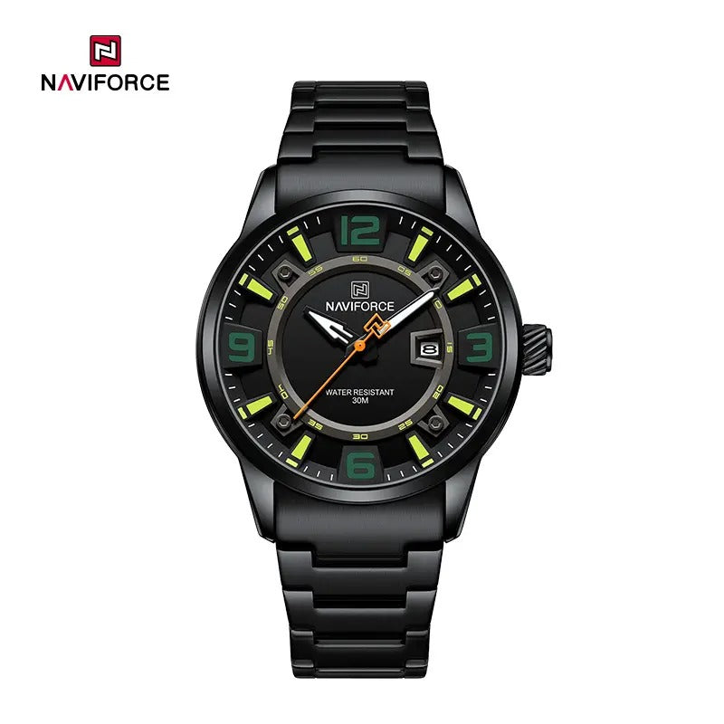 NAVIFORCE NF8044 Luminous Waterproof 3D Fun Dial Trendy Stainless Steel Strap watch