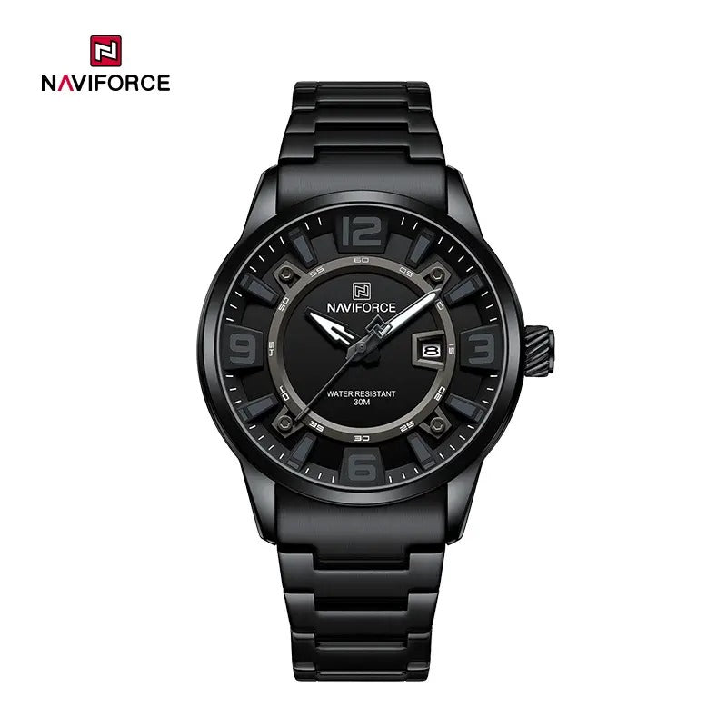 NAVIFORCE NF8044 Luminous Waterproof 3D Fun Dial Trendy Stainless Steel Strap watch