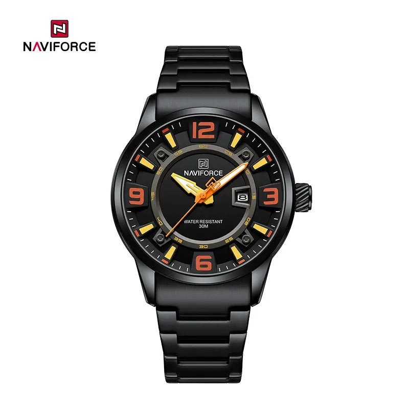 NAVIFORCE NF8044 Luminous Waterproof 3D Fun Dial Trendy Stainless Steel Strap watch