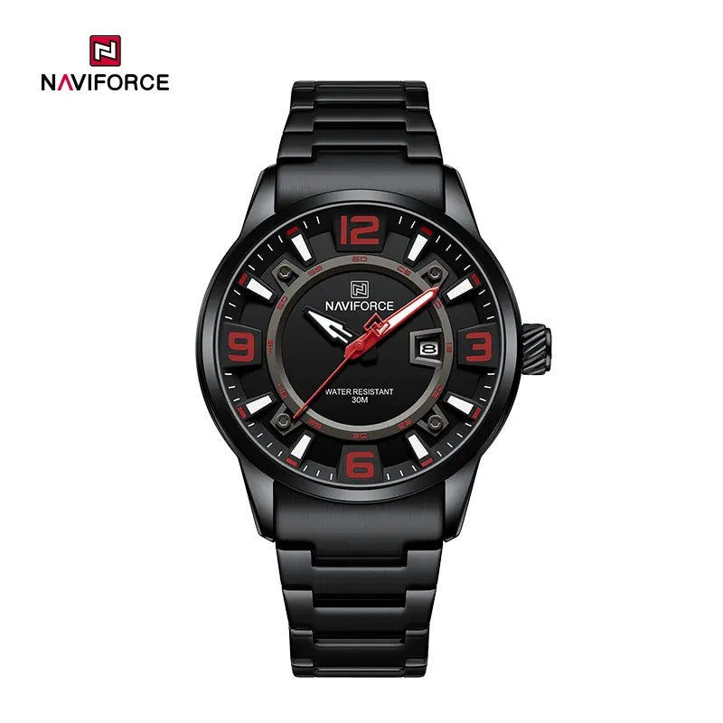 NAVIFORCE NF8044 Luminous Waterproof 3D Fun Dial Trendy Stainless Steel Strap watch