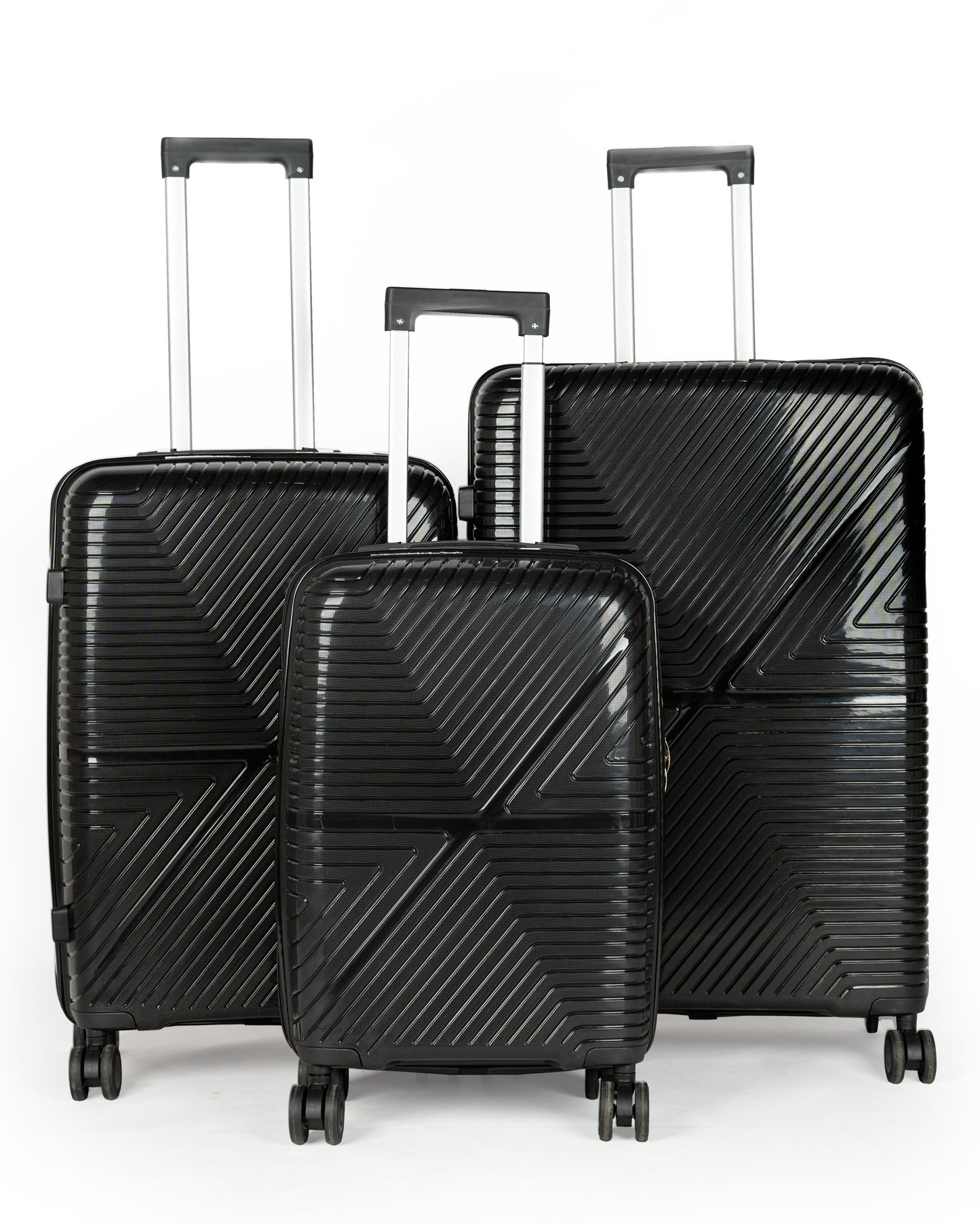 Airconic Set of 3 Rubberised PP Unbreakable Travel Luggage Bags