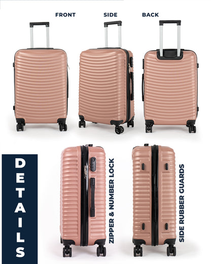 Double Plus ABS Hardcase Travel Luggage Set of 3 Bags