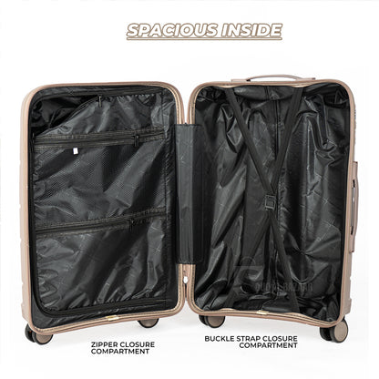 Plume Rubberized PP Unbreakable Travel Luggage Bag With 360° Spinner Wheels