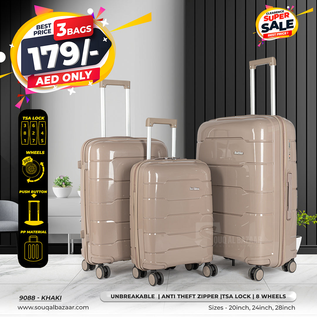 Plume Rubberized PP Unbreakable Travel Luggage Bag With 360° Spinner Wheels