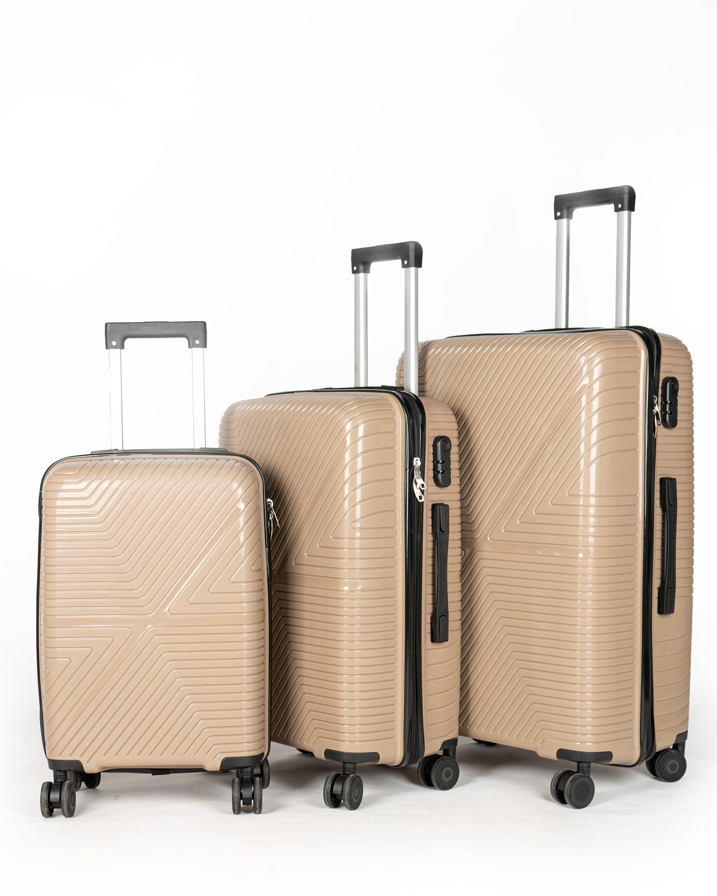 Airconic Set of 3 Rubberised PP Unbreakable Travel Luggage Bags