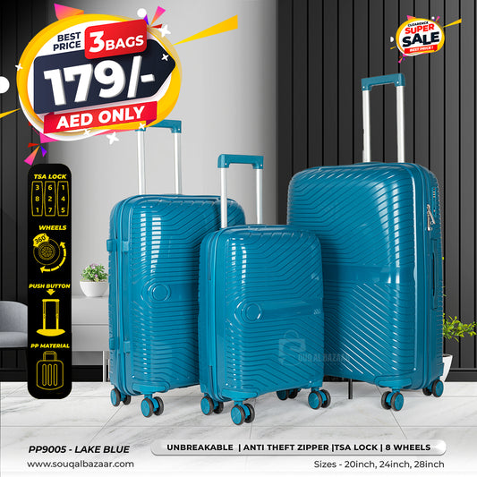 Robuz PP Unbreakable Luggage Bag With 360° Spinner Wheels