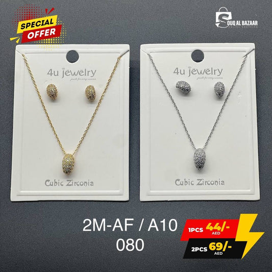 Cubic Zirconia Trendy Jewellery Set for Women – Necklace & Earrings | Gift Ready