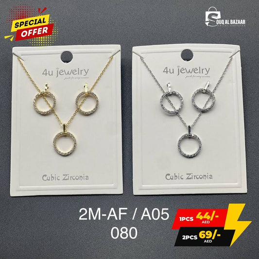 Glamorous Cubic Zircon Stone Necklace & Earrings for Special Occasions Jewellery Set for Women