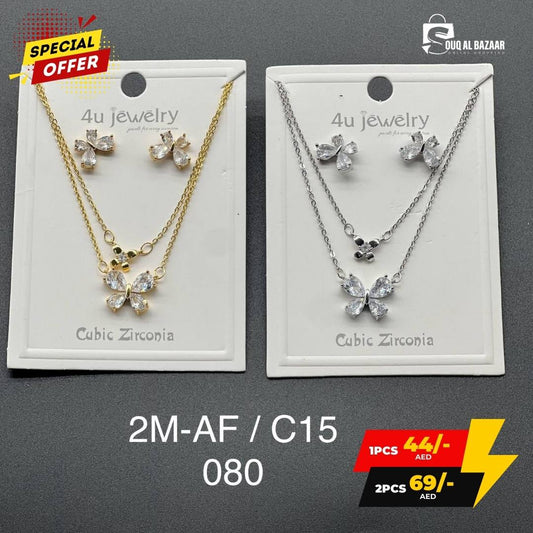 Jewellery Set for Women  Glamorous Cubic Zircon Stone Necklace & Earrings for Special Occasions