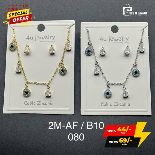 Classic Zircon Jewellery Set – Necklace & Earrings for Women