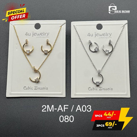 Women Classic Zircon Jewellery Set – Necklace & Earrings