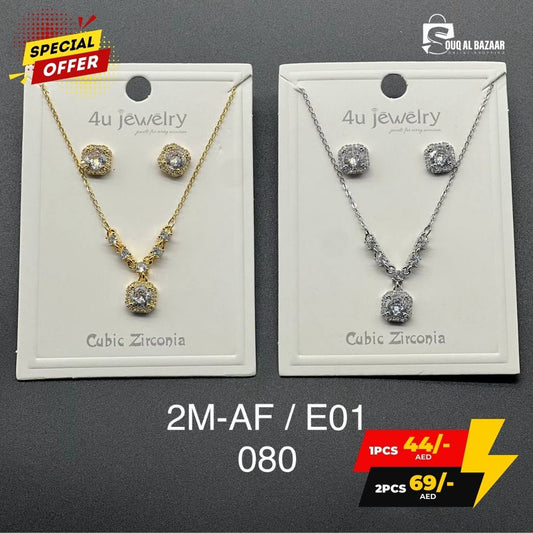 Women Jewellery Set – Necklace & Earrings Classic Cubic Zircon