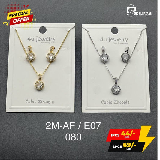 Classic Cubic Zircon Women Jewellery Set – Necklace & Earrings