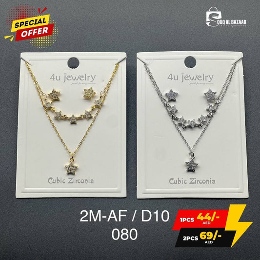 Jewellery Set Elegant Design for Women Cubic Zirconia  – Necklace & Earrings