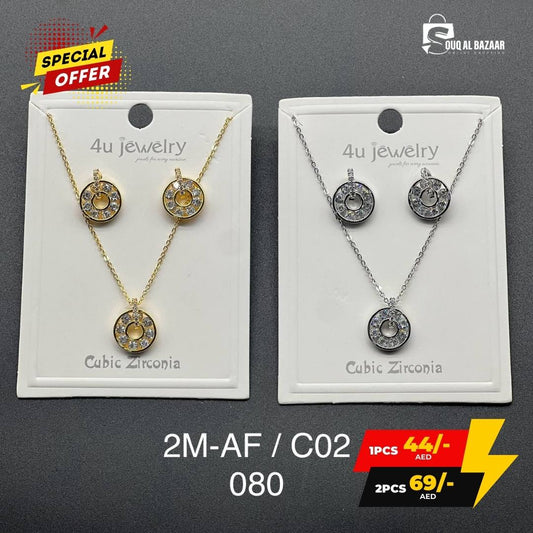 Elegant Design for Women Cubic Zirconia Jewellery Set – Necklace & Earrings